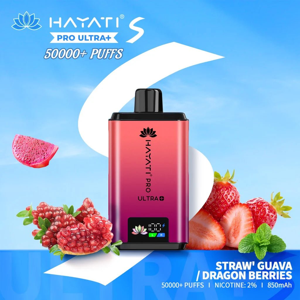 Hayati Pro Ultra + S 50000 Prefilled Pod Kit - Eliquid Base - Straw' Guava / Dragon Berries