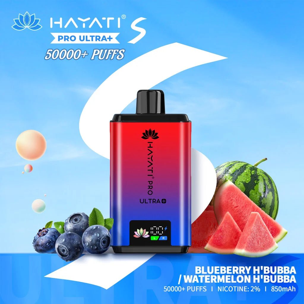 Hayati Pro Ultra + S 50000 Prefilled Pod Kit - Eliquid Base - Blueberry H'Bubba / Watermelon H'Bubba