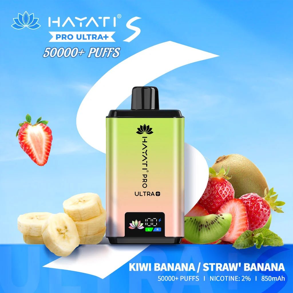 Hayati Pro Ultra + S 50000 Prefilled Pod Kit - Eliquid Base - Kiwi Banana / Straw Banana
