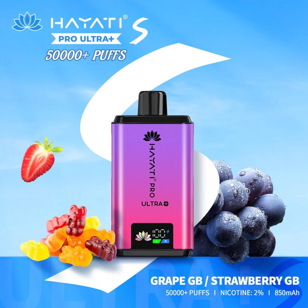 Hayati Pro Ultra + S 50000 Prefilled Pod Kit - Eliquid Base - Grape GB / Strawberry GB