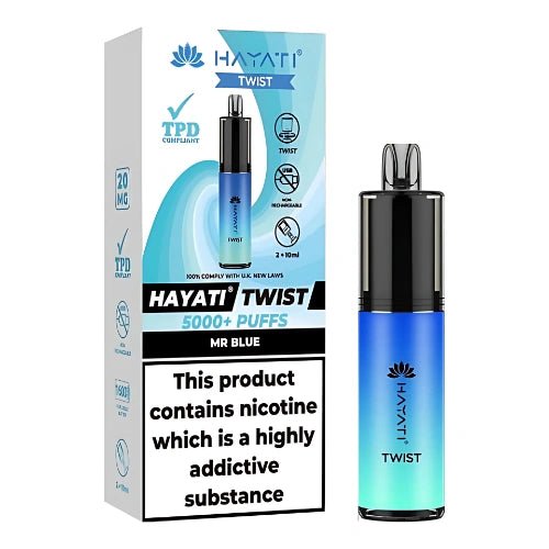 Hayati Twist 5000 Disposable Vape Device - 20mg - Eliquid Base - Mr. Blue