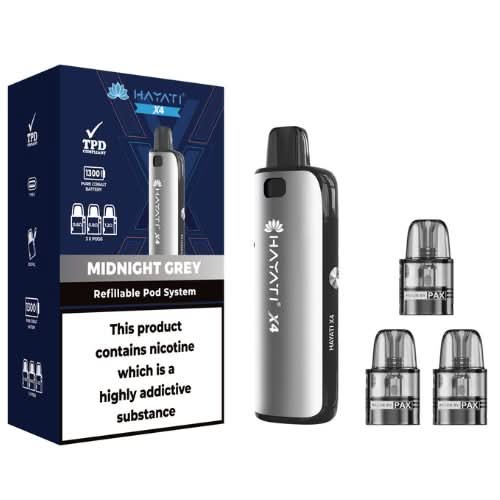 Hayati X4 Refillable Pod Vape Kit -Midnight Grey