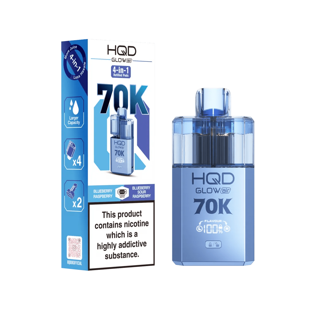 HQD Glow Air 70K Prefilled Pod Kit - Eliquid Base - Blueberry Raspberry / Blue Sour Raspberry