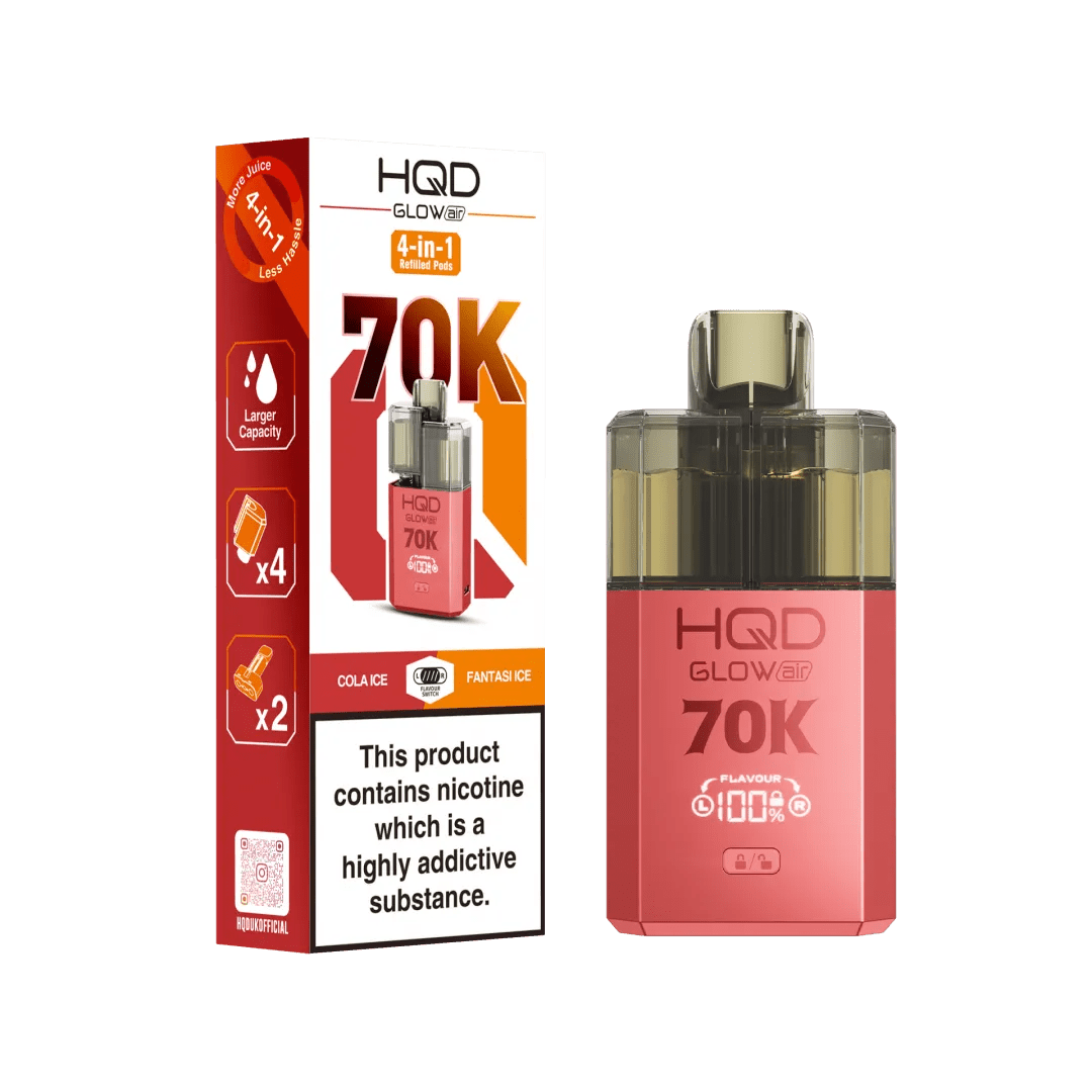 HQD Glow Air 70K Prefilled Pod Kit - Eliquid Base - Cola Ice / Fantasy Ice