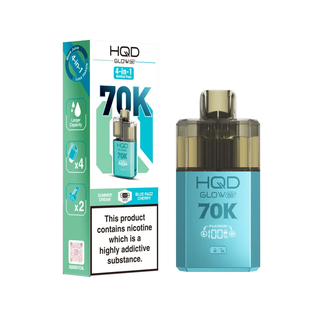 HQD Glow Air 70K Prefilled Pod Kit - Eliquid Base - Summer Dream / Blue Razz Cherry