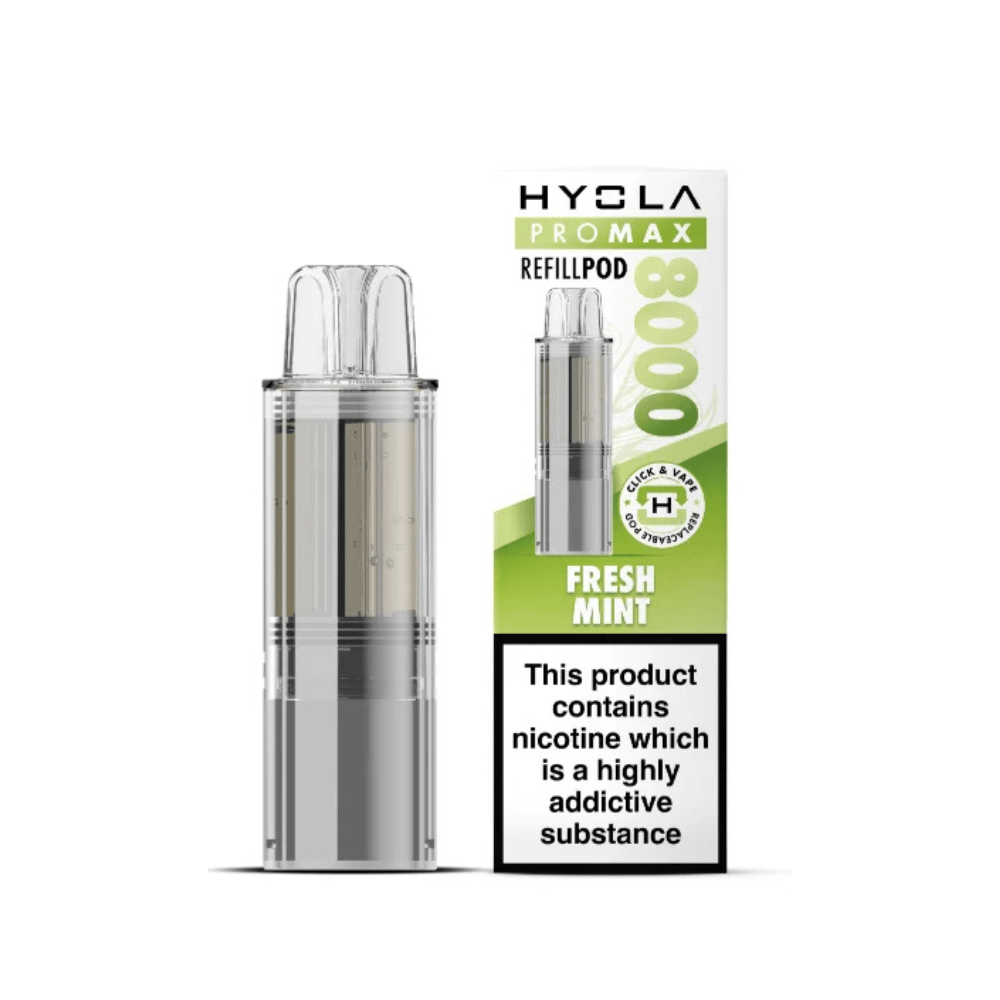 Hyola Pro Max 8000 Prefilled Replacement Pods - Eliquid Base - Fresh Mint