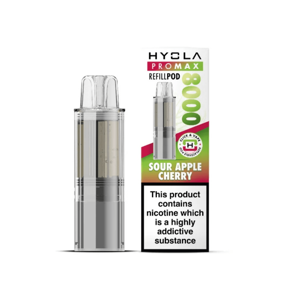 Hyola Pro Max 8000 Prefilled Replacement Pods - Eliquid Base - Sour Apple Cherry