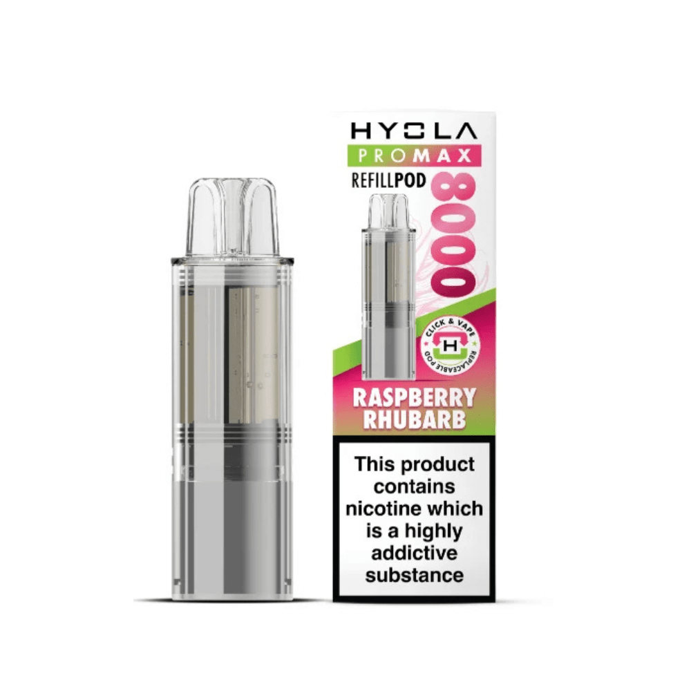 Hyola Pro Max 8000 Prefilled Replacement Pods - Eliquid Base - Raspberry Rhubarb