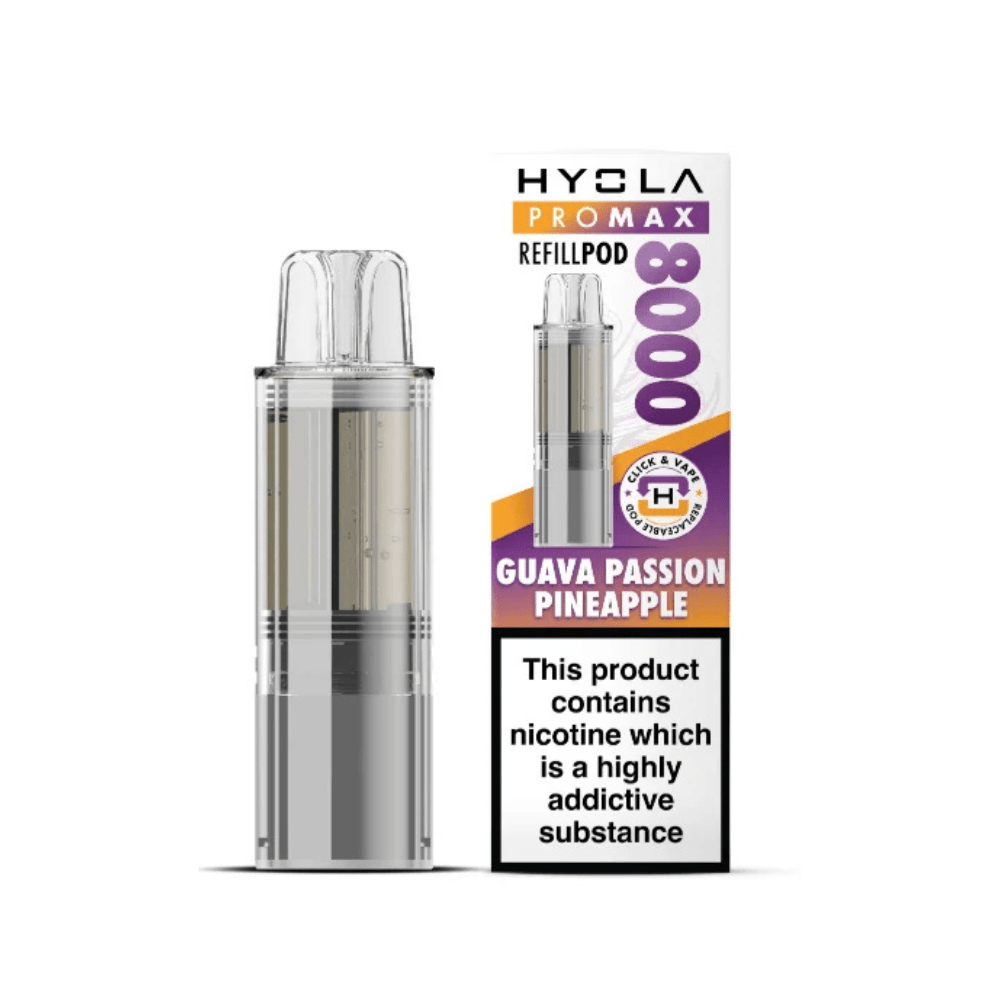Hyola Pro Max 8000 Prefilled Replacement Pods - Eliquid Base - Guava Passion Pineapple
