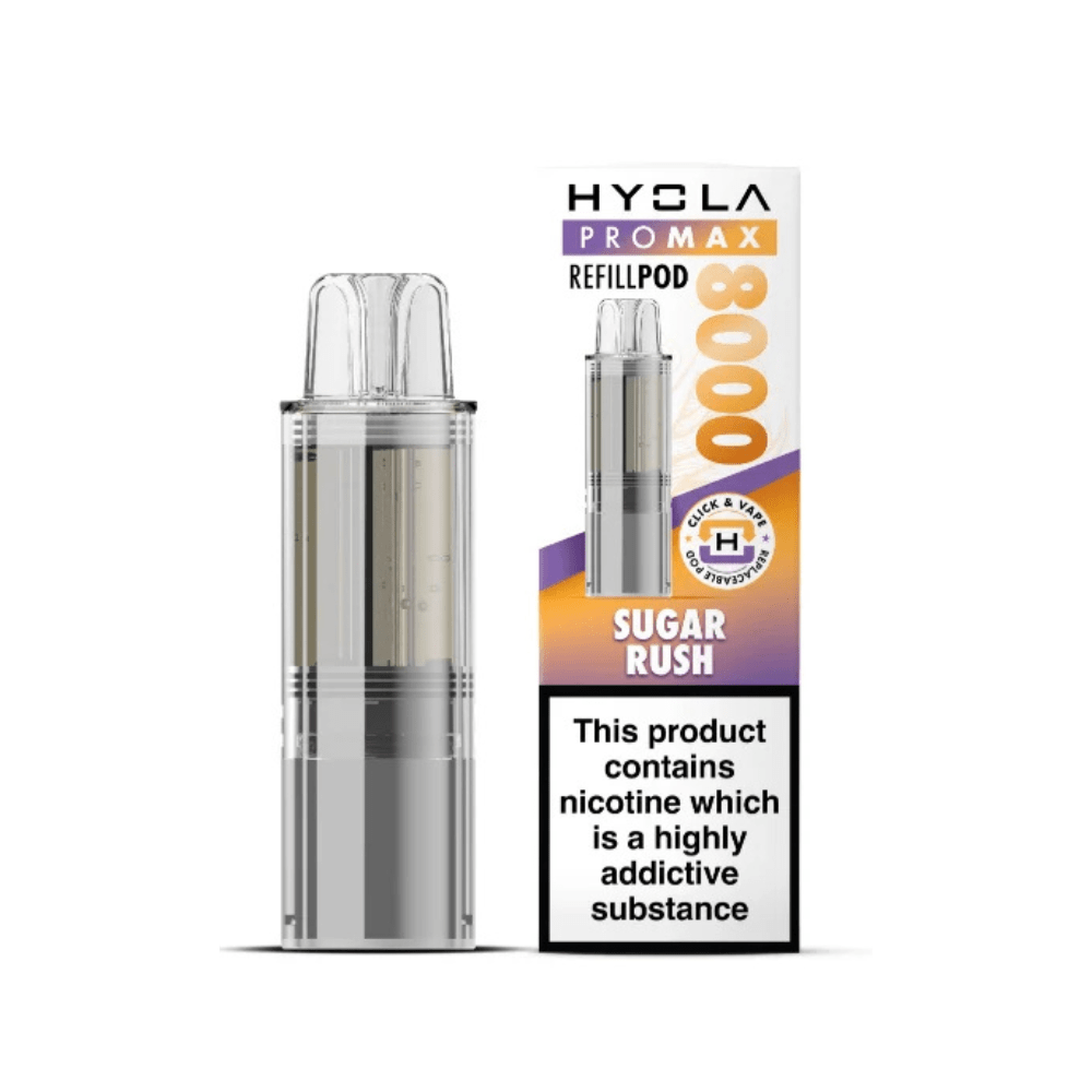 Hyola Pro Max 8000 Prefilled Replacement Pods - Eliquid Base - Sugar Rush
