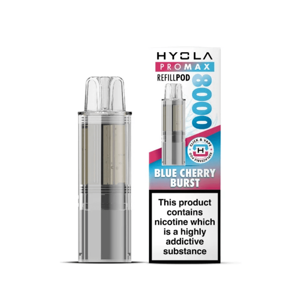 Hyola Pro Max 8000 Prefilled Replacement Pods - Eliquid Base - Blue Cherry Burst