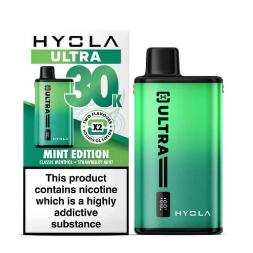 Hyola Ultra 30k Prefilled Pod Vape Kit - Box of 5 - Eliquid Base - Mint Edition