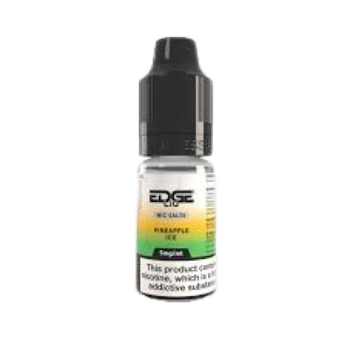 Bottle of Edge Pineapple Ice vape juice on a white background