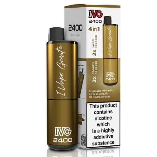 IVG 2400 Disposable Pod Device - Eliquid Base - Tobacco Edition