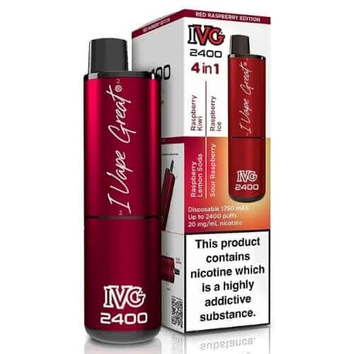 IVG 2400 Disposable Vape Device  - Red Raspberry Edition