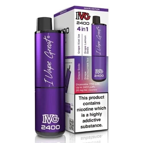 IVG 2400 Disposable Vape Device  - Grape Edition