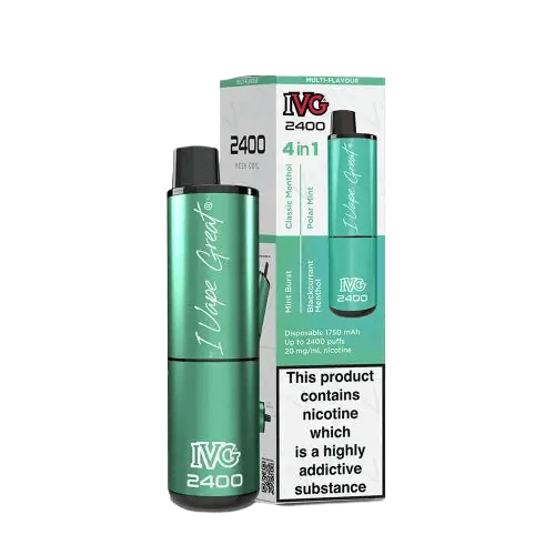 IVG 2400 Disposable Vape Device - 20MG - Eliquid Base - Menthol Edition