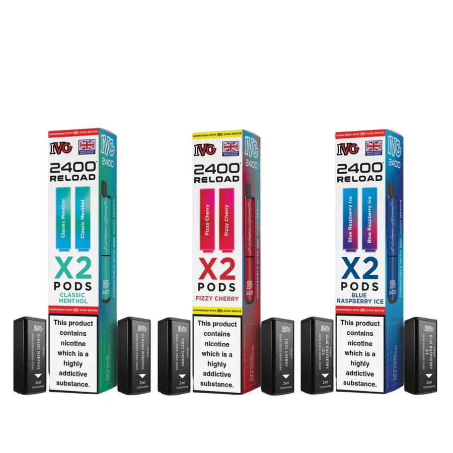 IVG 2400 Reload 2 in 1 Pre - Filled Pods | Pack of 2 - Eliquid Base - Blueberry Fusion