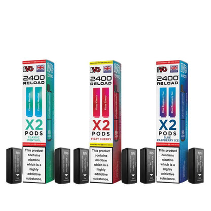 IVG 2400 Reload 2 in 1 Pre - Filled Pods | Pack of 2 - Eliquid Base - Blueberry Fusion