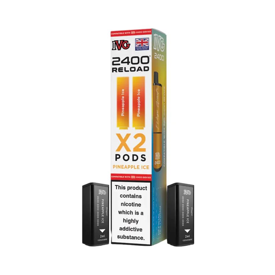 IVG 2400 Reload 2 in 1 Pre - Filled Pods | Pack of 2 - Eliquid Base - Pineapple Ice