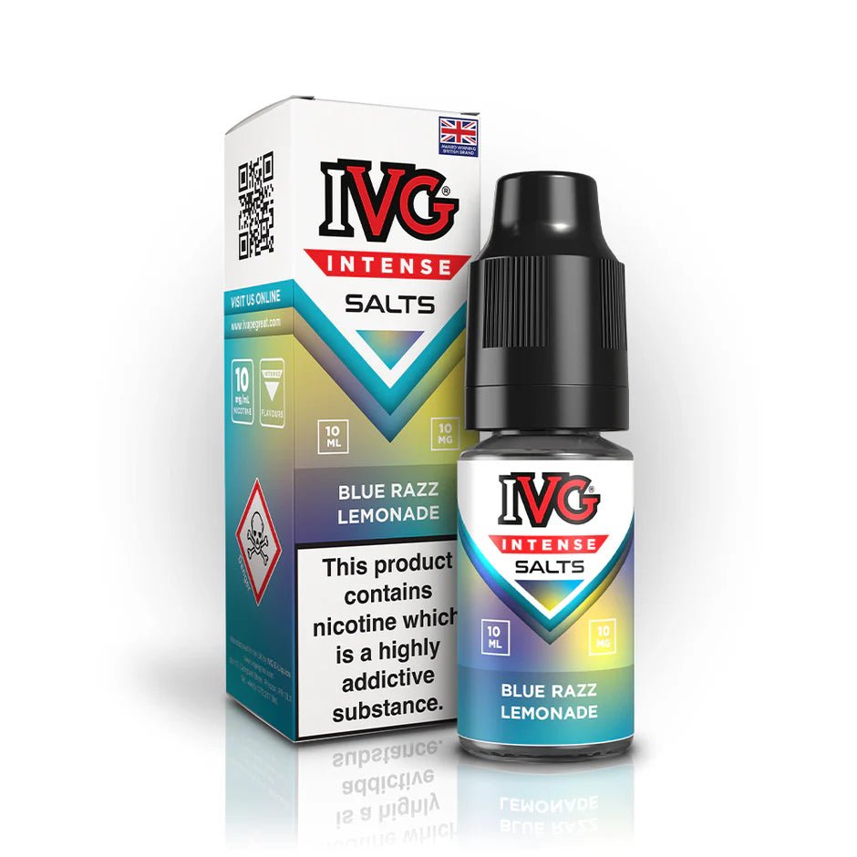 IVG Intense Nic Salts | Box of 10 - Eliquid Base - Blue Razz Lemonade