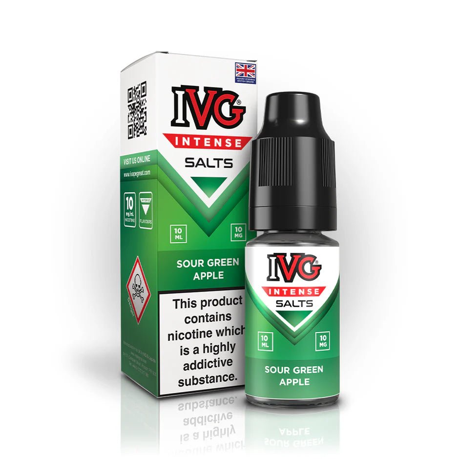 IVG Intense Nic Salts | Box of 10 - Eliquid Base - Sour Green Apple