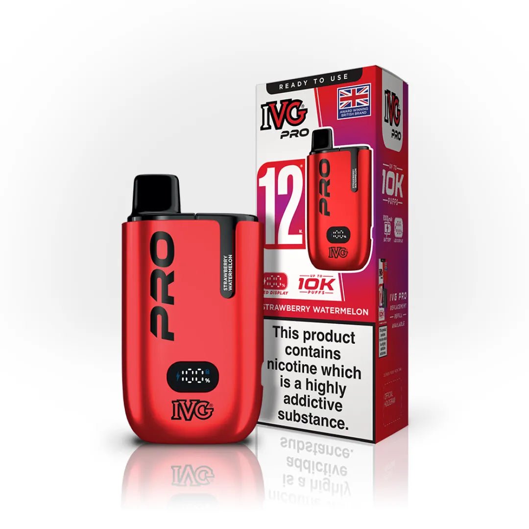 IVG Pro 12 Pre - Filled Pod Kit | Pack of 10 - Eliquid Base - Strawberry Watermelon