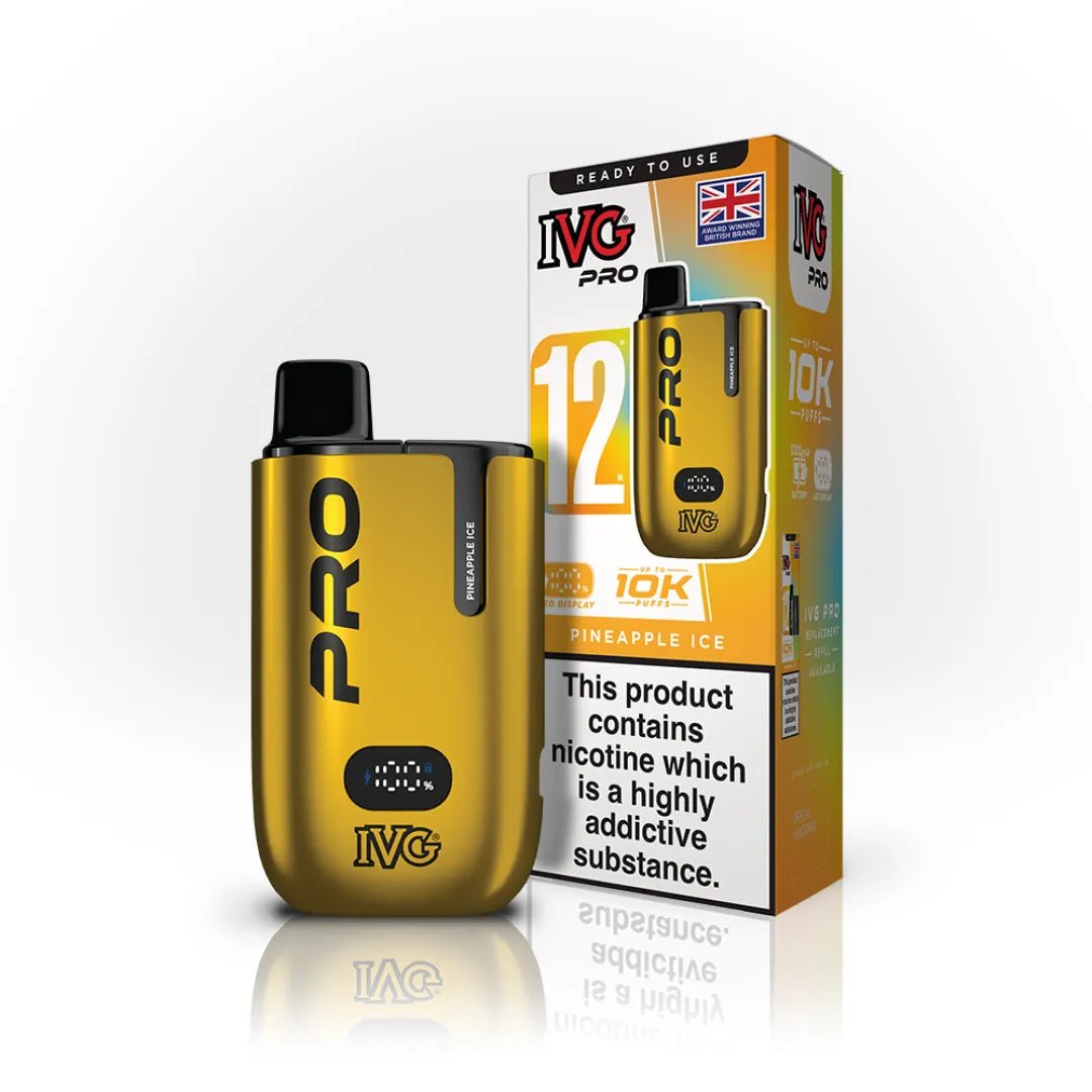IVG Pro 12 Pre - Filled Pod Kit | Pack of 10 - Eliquid Base - Pineapple Ice
