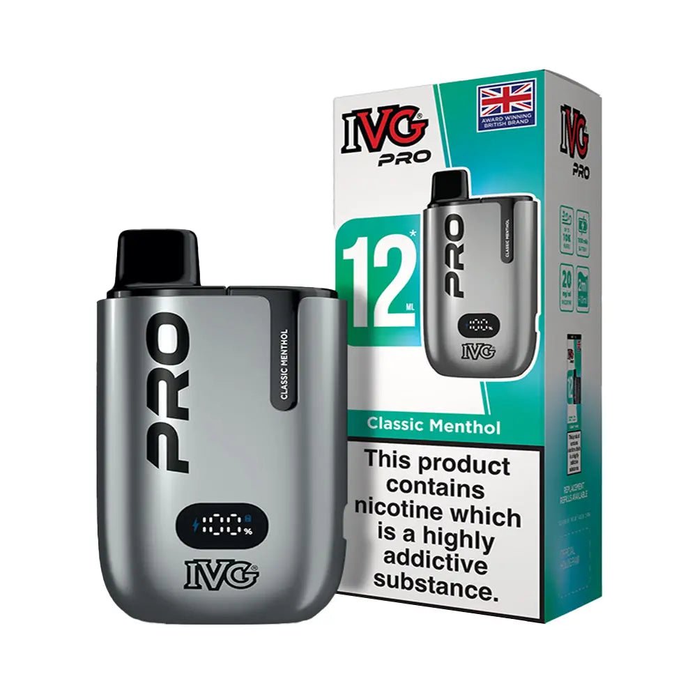 IVG Pro 12 Pre - Filled Pod Kit | Pack of 10 - Eliquid Base - Classic Menthol