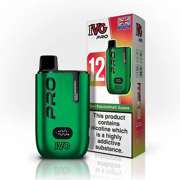 IVG Pro 12 Pre - Filled Pod Kit | Pack of 10 - Eliquid Base - Kiwi Passion Fruit Guava