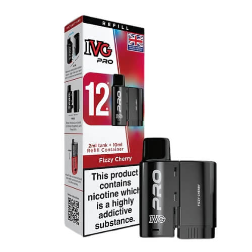 IVG Pro 12 Prefilled Pods - Box of 5 - Eliquid Base - Fizzy Cherry