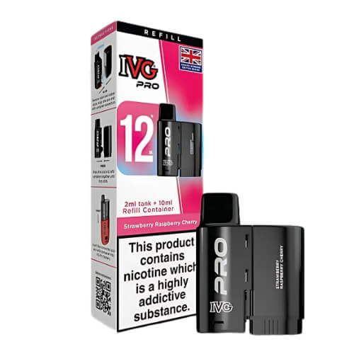 IVG Pro 12 Prefilled Pods - Box of 5 - Eliquid Base - Strawberry Raspberry Cherry