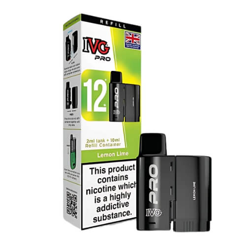 IVG Pro 12 Prefilled Pods - Box of 5 - Eliquid Base - Lemon Lime