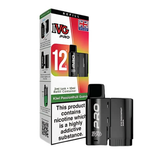 IVG Pro 12 Prefilled Pods - Box of 5 - Eliquid Base - Kiwi Passionfruit Guava