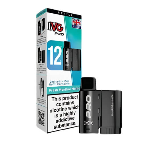IVG Pro 12 Prefilled Pods - Box of 5 - Eliquid Base - Fresh Menthol Mojito