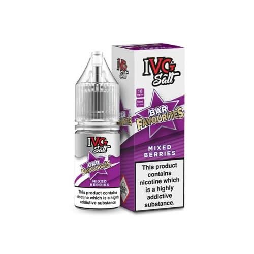 IVG Salts 10ml IVG Bar Favourites - Pack of 10 - Eliquid Base - Mixed Berries