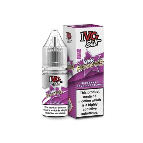 IVG Salts 10ml IVG Bar Favourites - Pack of 10 - Eliquid Base - Blueberry Sour Raspberry