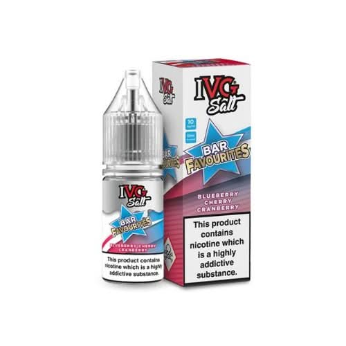 IVG Salts 10ml IVG Bar Favourites - Pack of 10 - Eliquid Base - Blueberry Cherry Cranberry