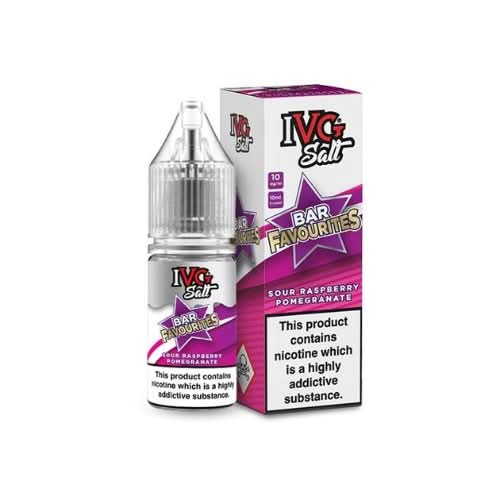 IVG Salts 10ml IVG Bar Favourites - Pack of 10 - Eliquid Base - Sour Raspberry Pomegranate