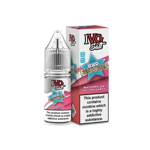 IVG Salts 10ml IVG Bar Favourites - Pack of 10 - Eliquid Base - Watermelon Cotton Candy