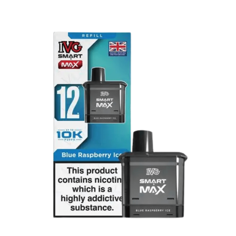 IVG Smart Max 10,000 Prefilled Pods - Eliquid Base - Blue Raspberry Ice