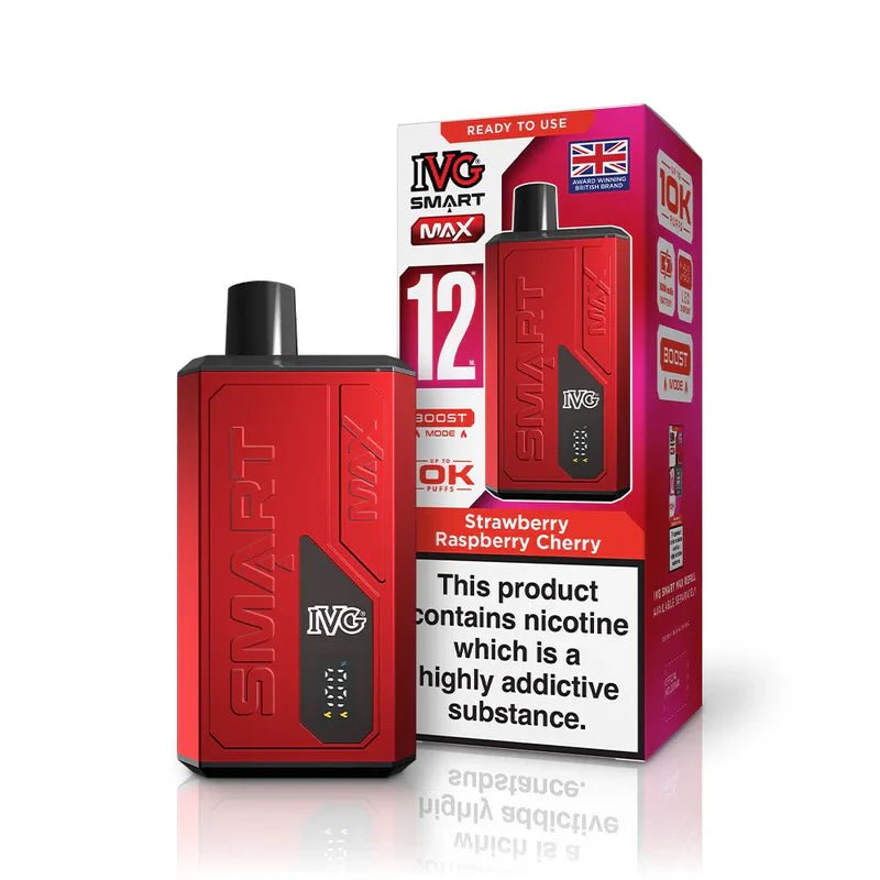 IVG Smart Max 10K Disposable Pod Kit - Eliquid Base - Strawberry Raspberry Cherry