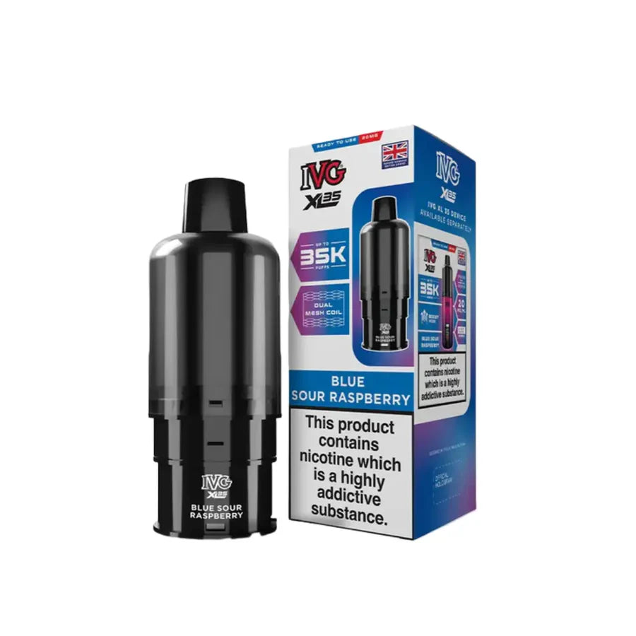 IVG vape device and packaging on a white background