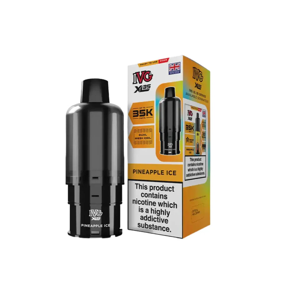 IVG Pineapple Ice vape device and packaging on a white background