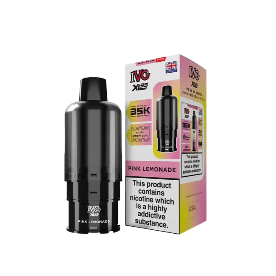 Black vape device and its packaging on a white background
