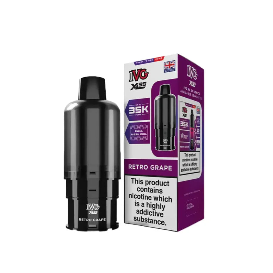 IVG vape device and packaging on a white background