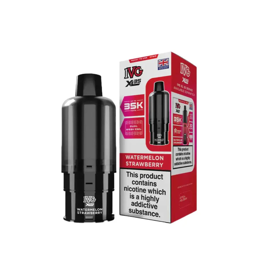 IVG vape device and packaging on a white background