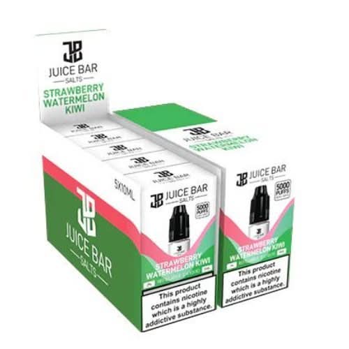 Juice Bar 10ml Nic Salts - Pack Of 5 - Strawberry Watermelon Kiwi