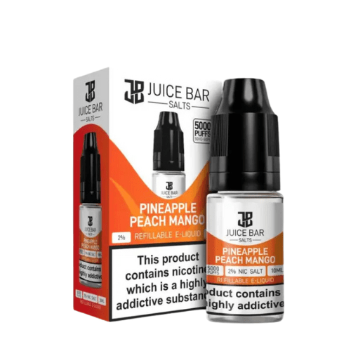 Juice Bar 10ml Nic Salts - Pack Of 5 - Eliquid Base - Pineapple Peach Mango