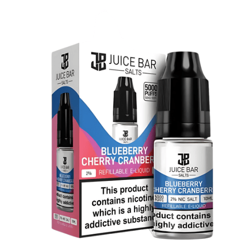 Juice Bar 10ml Nic Salts - Pack Of 5 - Eliquid Base - Blueberry Cherry Cranberry